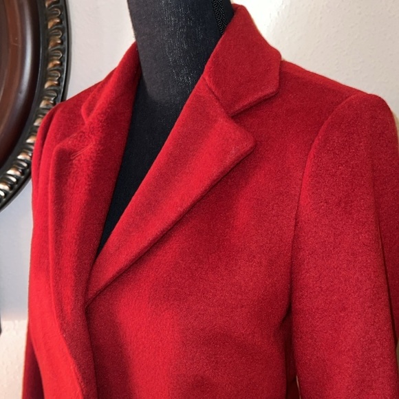 Ralph Lauren Women’s Single Breast Crimson Wool Blend Dress Over Coat Size 8 - Picture 3 of 16